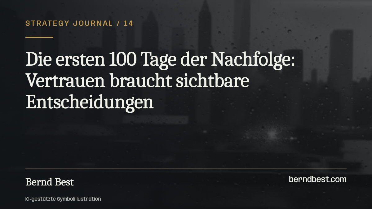 Die ersten 100 Tage der Nachfolge: Vertrauen braucht sichtbare Entscheidungen
