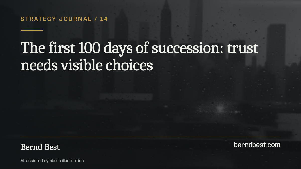 The first 100 days of succession: trust needs visible choices