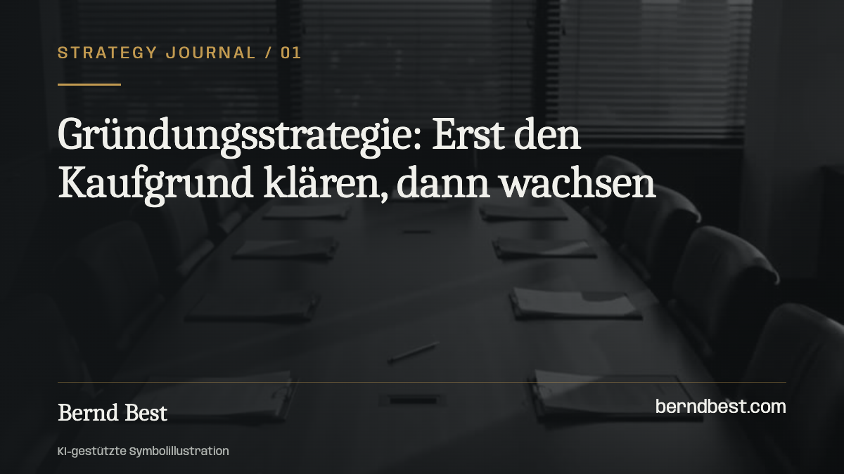Gründungsstrategie: Erst den Kaufgrund klären, dann wachsen