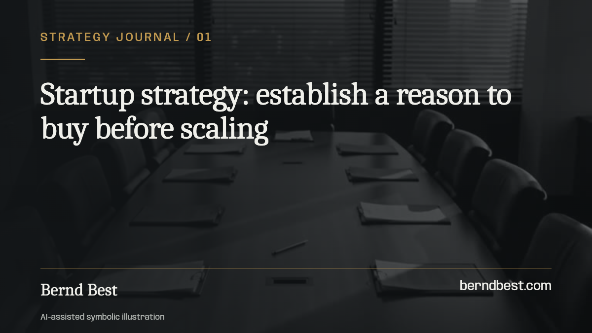 Startup strategy: establish a reason to buy before scaling