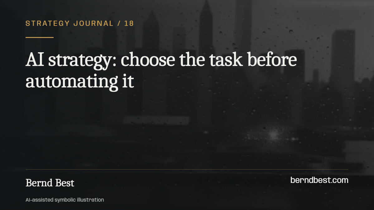 AI strategy: choose the task before automating it