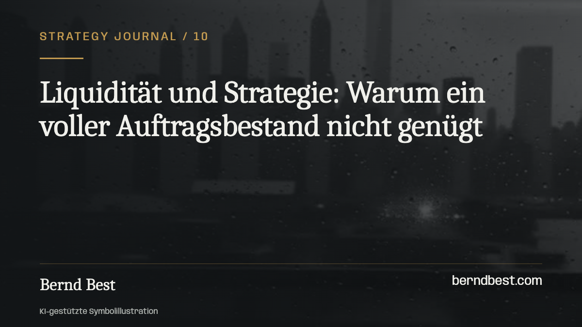 Liquidität und Strategie: Warum ein voller Auftragsbestand nicht genügt