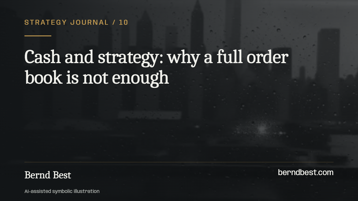 Cash and strategy: why a full order book is not enough