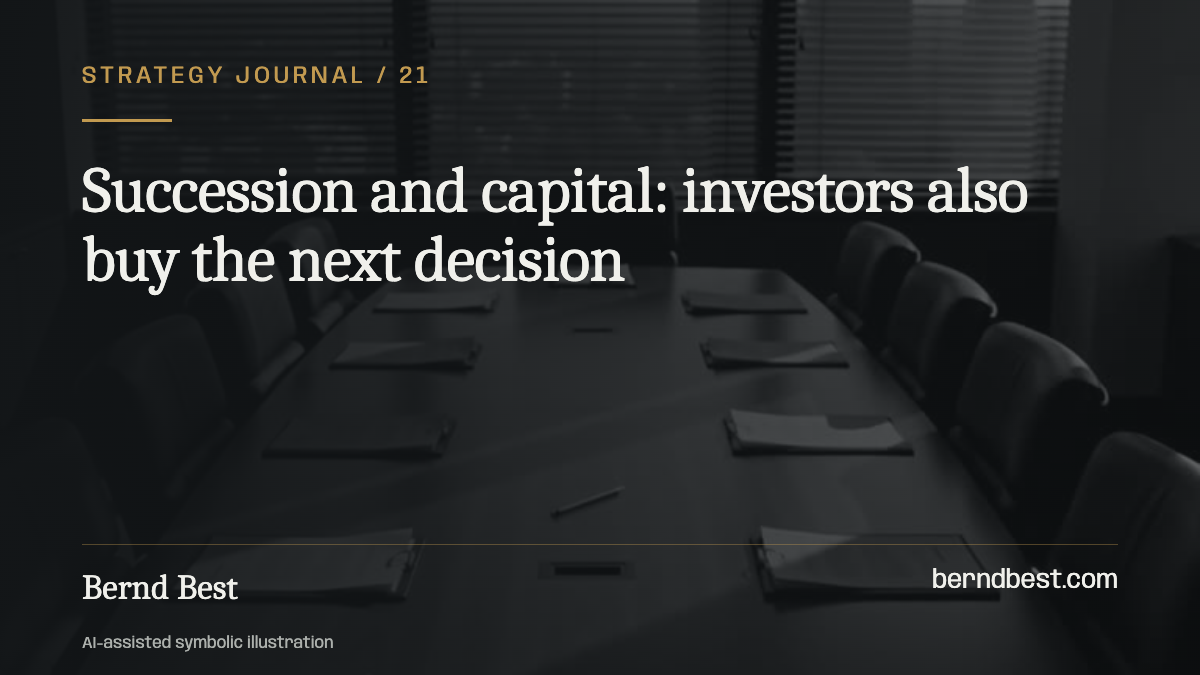 Succession and capital: investors also buy the next decision