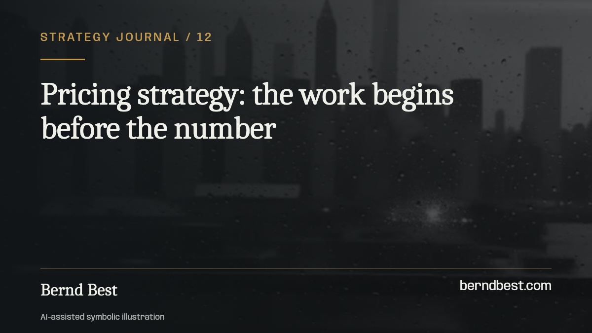 Pricing strategy: the work begins before the number