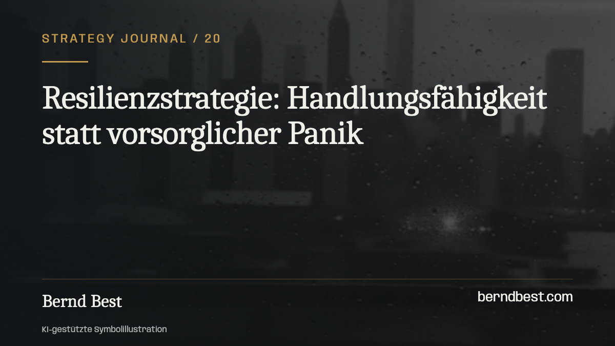 Resilienzstrategie: Handlungsfähigkeit statt vorsorglicher Panik