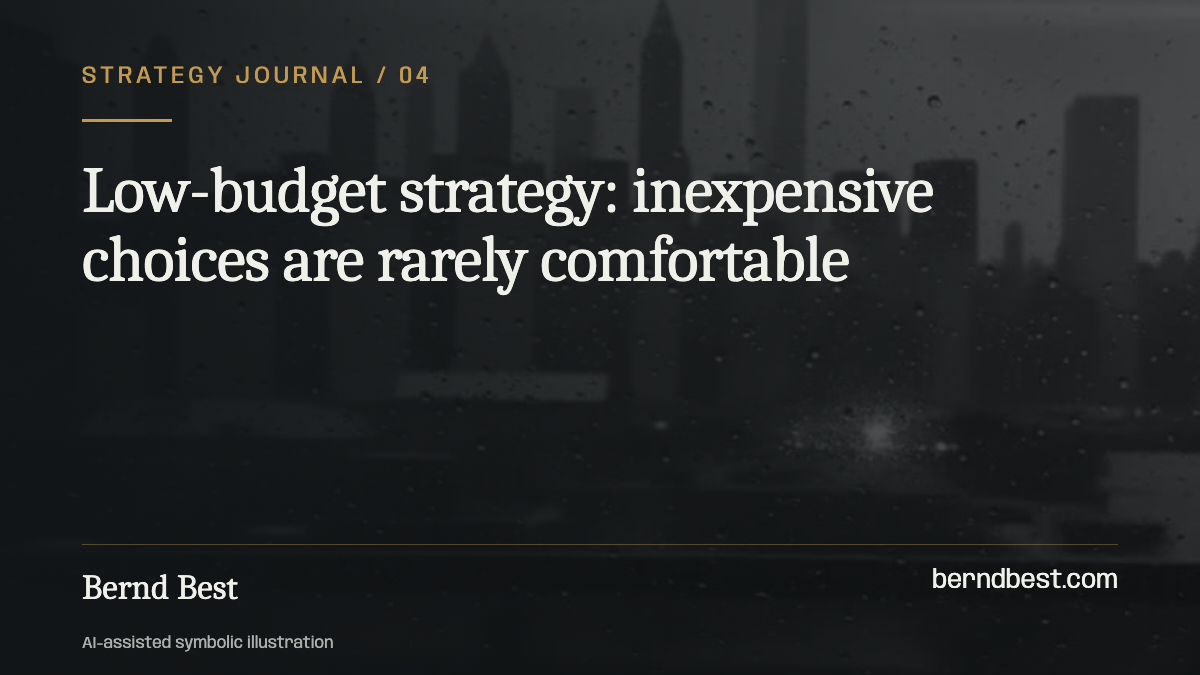 Low-budget strategy: inexpensive choices are rarely comfortable
