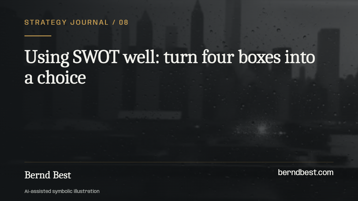 Using SWOT well: turn four boxes into a choice