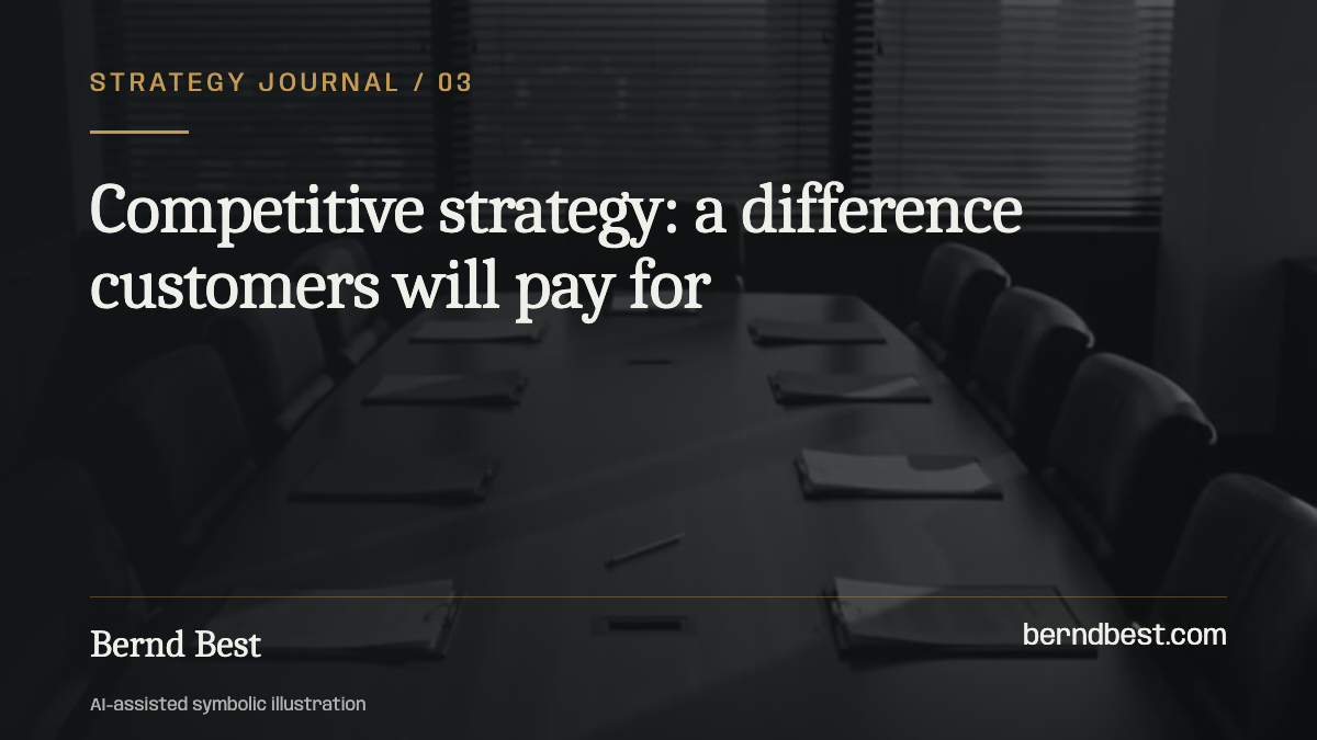 Competitive strategy: a difference customers will pay for
