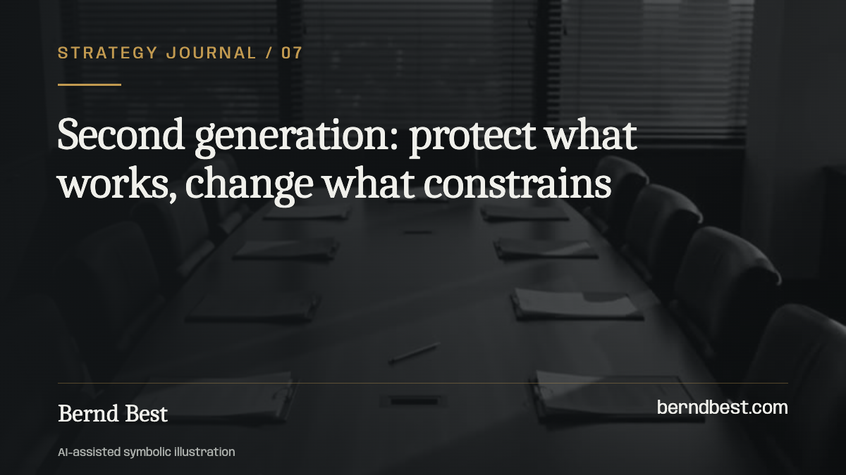 Second generation: protect what works, change what constrains